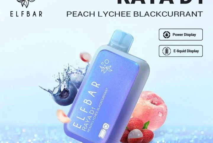 ELF BAR RAYA D1 – Peach Lychee Blackcurrant