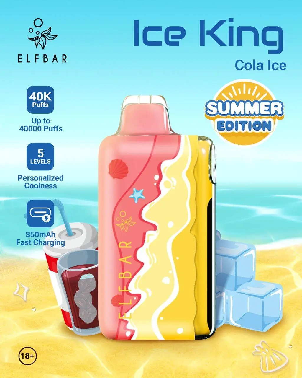 ELF BAR ICE KING – SUMMER EDITION – COLA ICE – 40K PUFFS