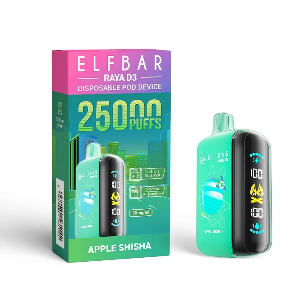 Elf Bar Raya D3 Apple Shisha - 25000