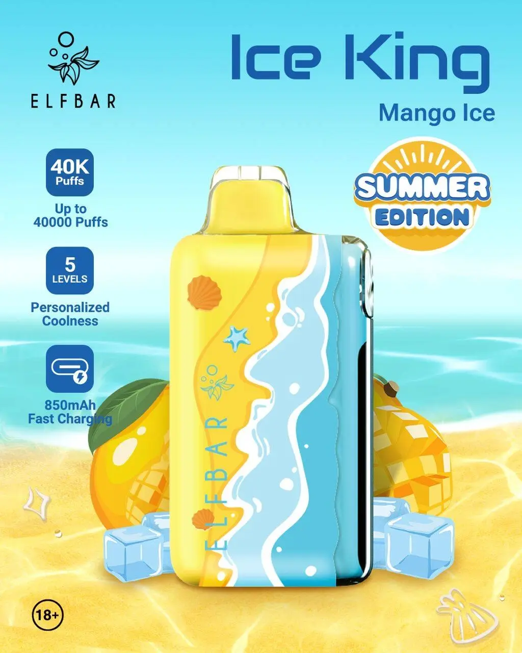 ELF BAR ICE KING – SUMMER EDITION – MANGO ICE – 40K PUFFS
