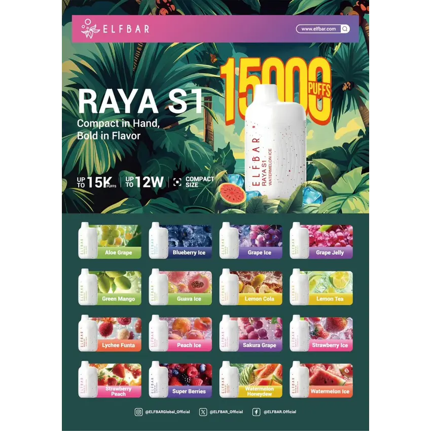ELF BAR RAYA S1 15K Puffs Strawberry Mango