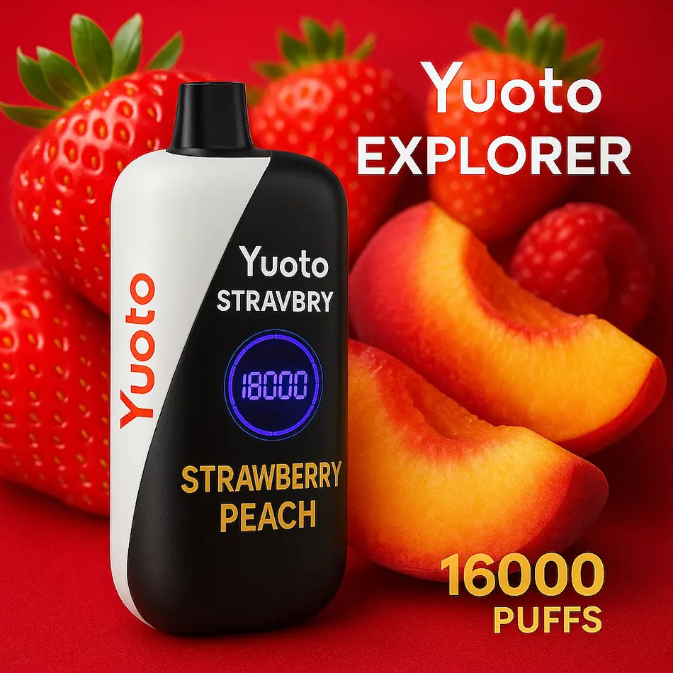 Yuoto Explorer Strawberry Peach – 16K Puffs