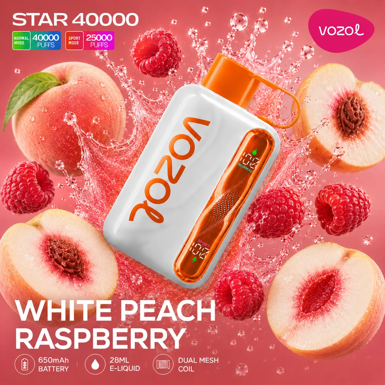 White Peach Raspberry - Vozol Start - 40