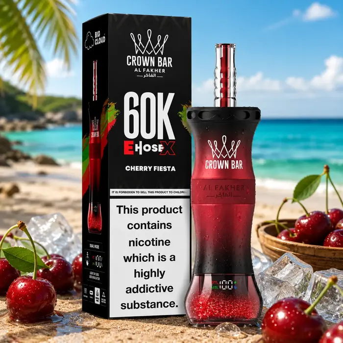Cherry Fiesta - Al Fakher Crown Bar E Hose X 60000 Puffs