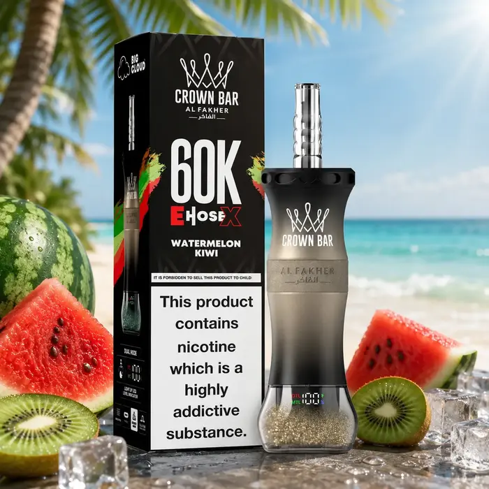 Watermelon Kiwi - Al Fakher Crown Bar E Hose X 60000 Puffs